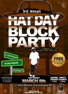 Richard &quot;Hat&quot; Armstrong 3rd Annual Block Party Flyer